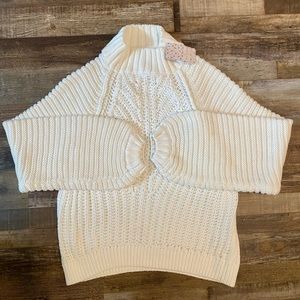 Free People Sweetheart Ivory Sweater Large NWT